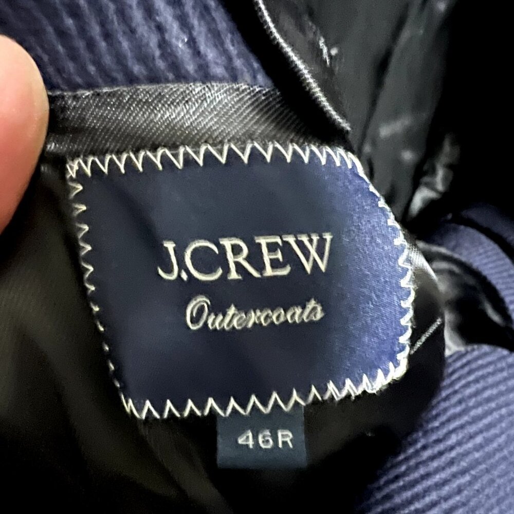 J.Crew Mens $598 Ludlow Topcoat Heavyweight Wool Navy Size 46R BS472 - Picture 13 of 13